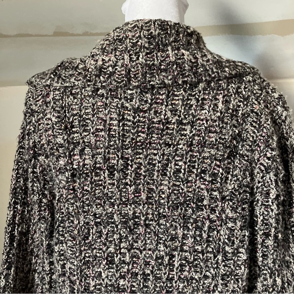 Free People Asymmetrical Moto Zip Knit Sweater Jacket size Medium - Picture 8 of 10